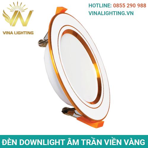 Đèn Downlight âm trần viền vàng DVN01 - Thiết Bị Chiếu Sáng Vina Lighting - Công Ty TNHH Thiết Bị Điện Và Chiếu Sáng Đô Thị Vina Lighting